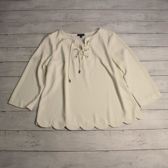 Talbots Petite Women's Vintage Blouse Top Size XS P Scallop - Picture 2 of 6